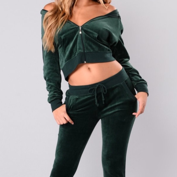 green velour tracksuit mens